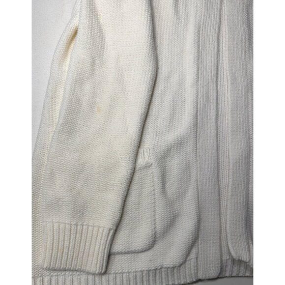 OLD NAVY Womens M Chunky Knit Shawl Collar Cardigan Sweater Sea Salt Cotton - Picture 6 of 10